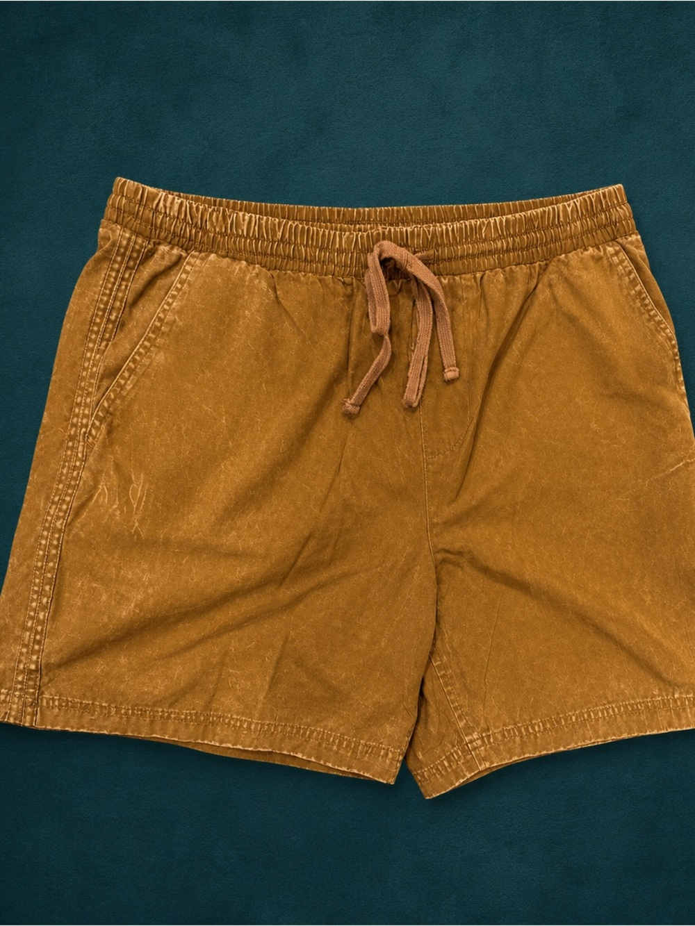 No Boundaries Men’s L 35-38 Brown Mineral Wash Pull-On Shorts